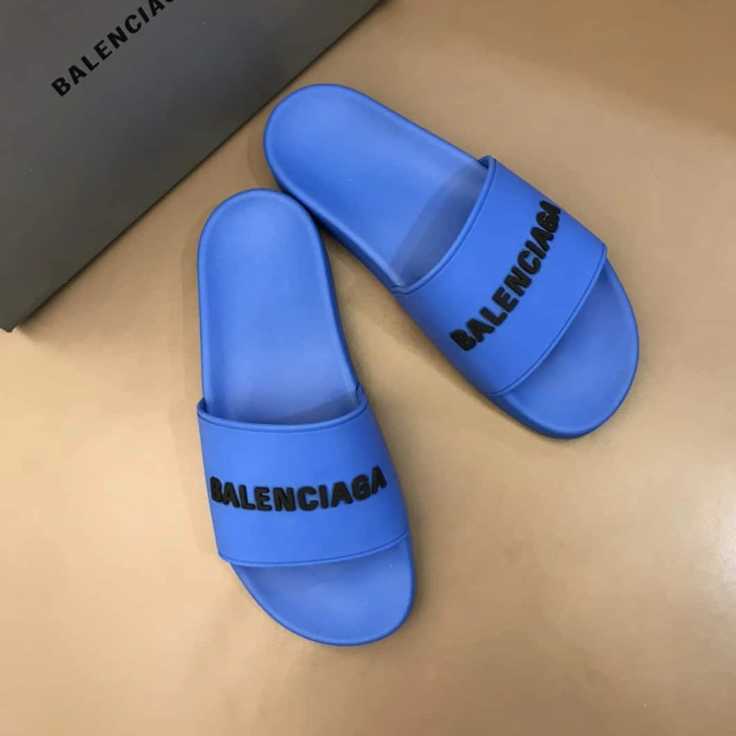 Comfortable 4243 BALENCIAGA RUBBER LOGO POOL SLIDE SANDALS – BBS1