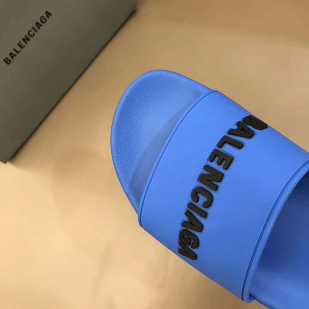 Comfortable 4243 BALENCIAGA RUBBER LOGO POOL SLIDE SANDALS – BBS1