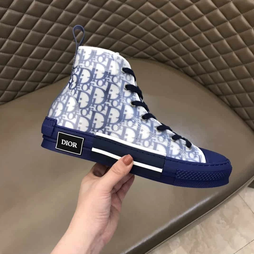 DIOR B23 HIGH-TOP SNEAKER IN BLUE DIOR OBLIQUE – CD29 GoodFit 1793