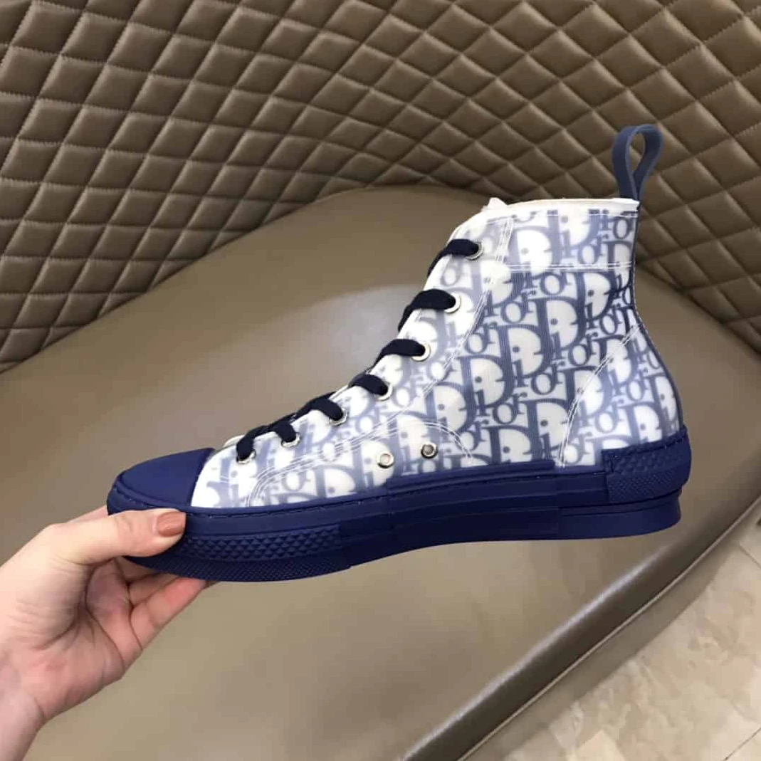 DIOR B23 HIGH-TOP SNEAKER IN BLUE DIOR OBLIQUE – CD29 GoodFit 1793