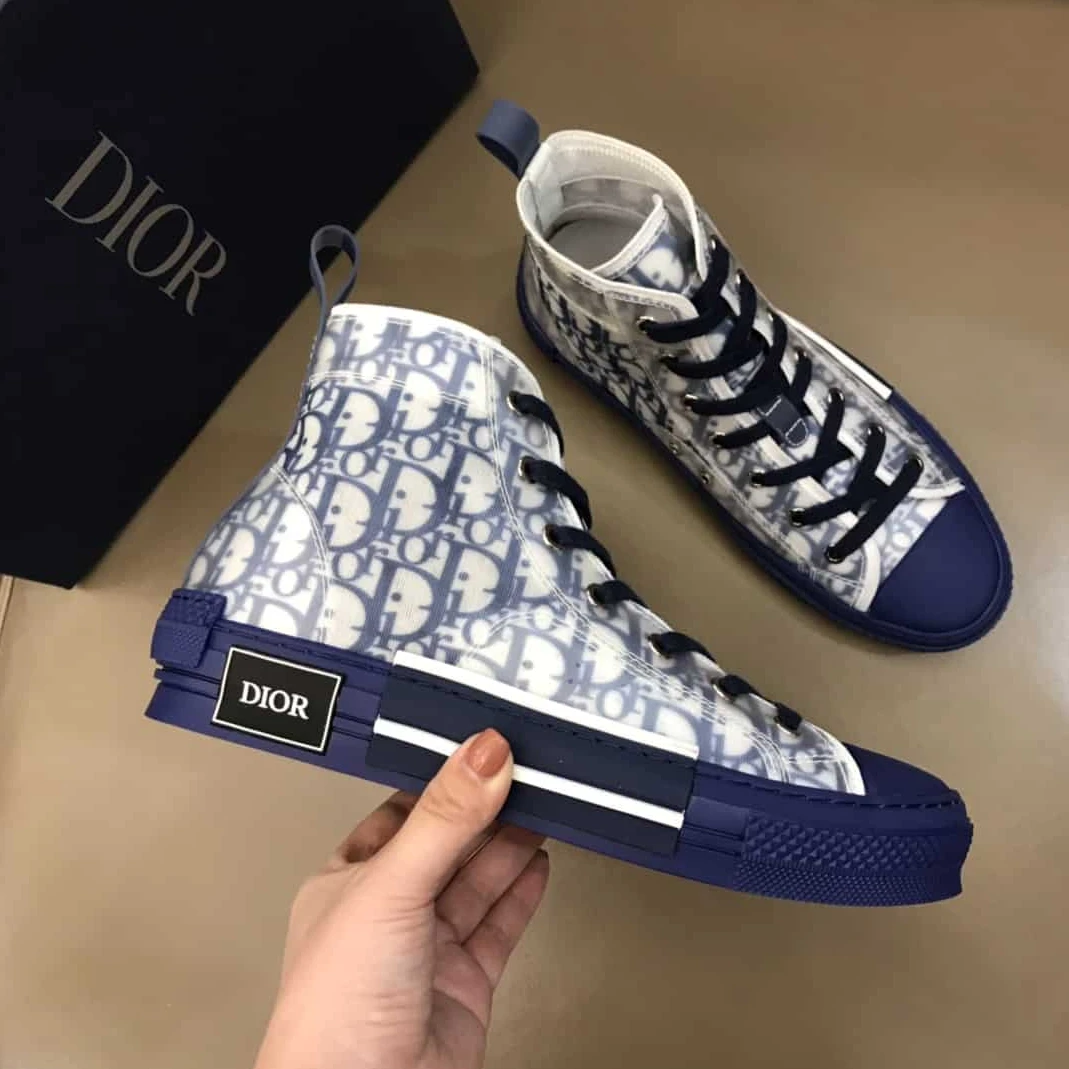 DIOR B23 HIGH-TOP SNEAKER IN BLUE DIOR OBLIQUE – CD29 GoodFit 1793