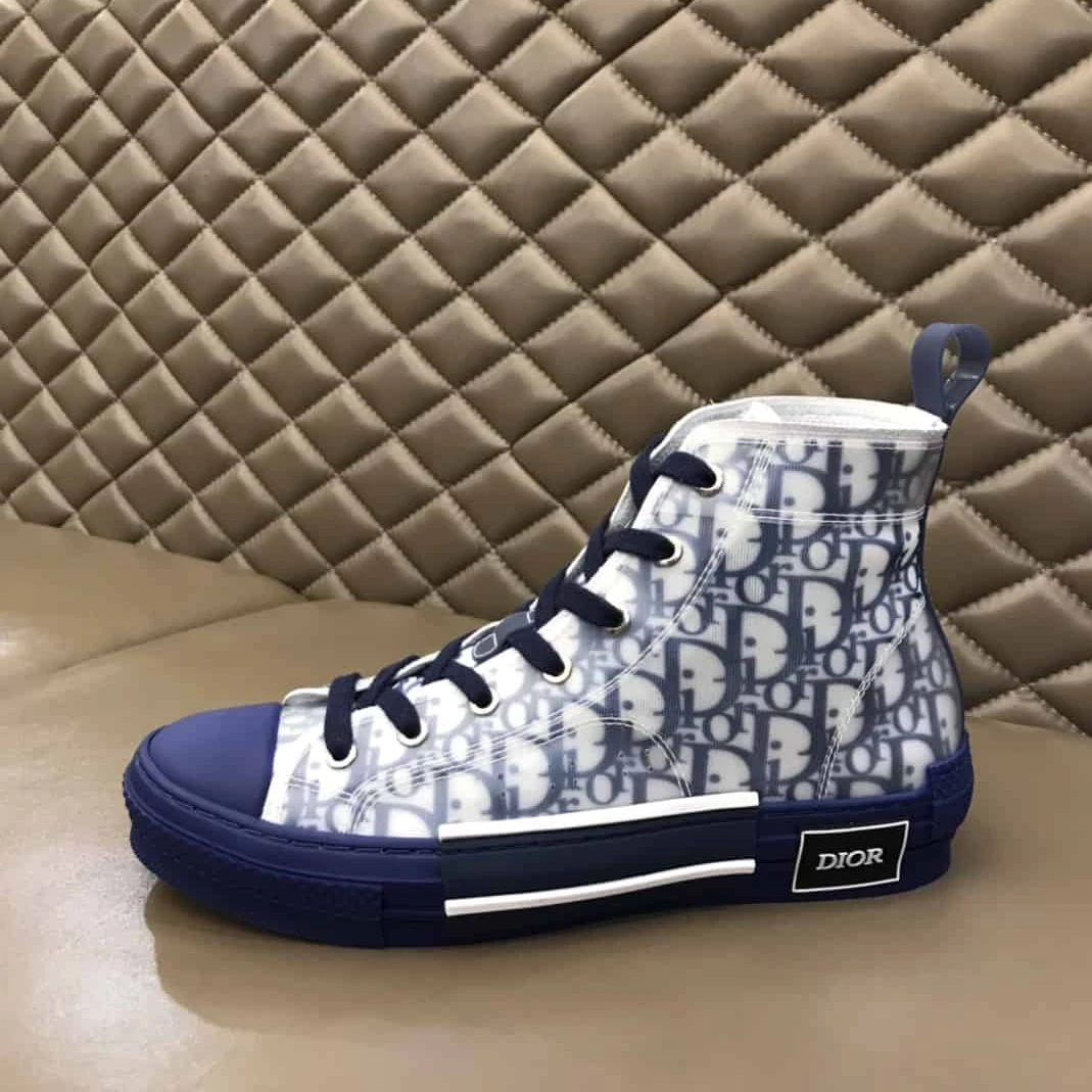 DIOR B23 HIGH-TOP SNEAKER IN BLUE DIOR OBLIQUE – CD29 GoodFit 1793
