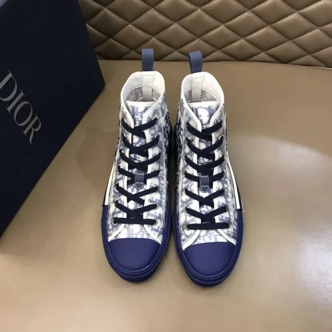 DIOR B23 HIGH-TOP SNEAKER IN BLUE DIOR OBLIQUE – CD29 GoodFit 1793