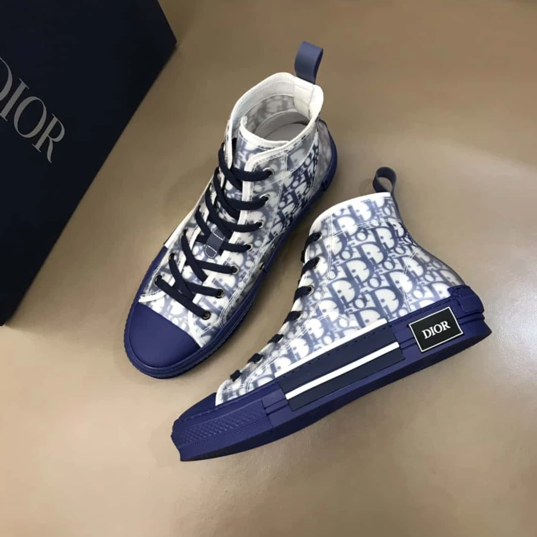 DIOR B23 HIGH-TOP SNEAKER IN BLUE DIOR OBLIQUE – CD29 GoodFit 1793