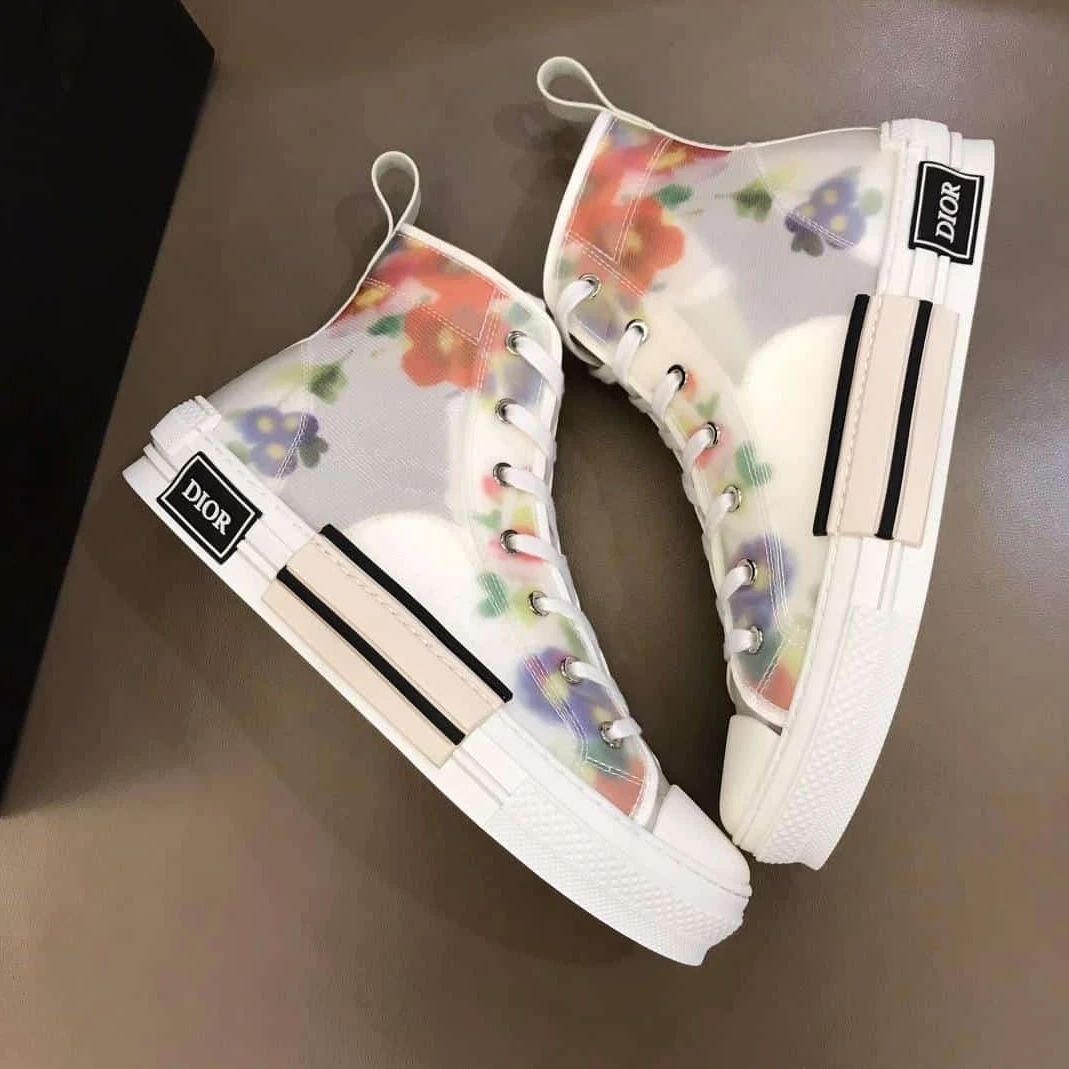 DIOR FLOWERS TECHNICAL CANVAS “B23” HIGH-TOP SNEAKER – CD12 Popular 7526