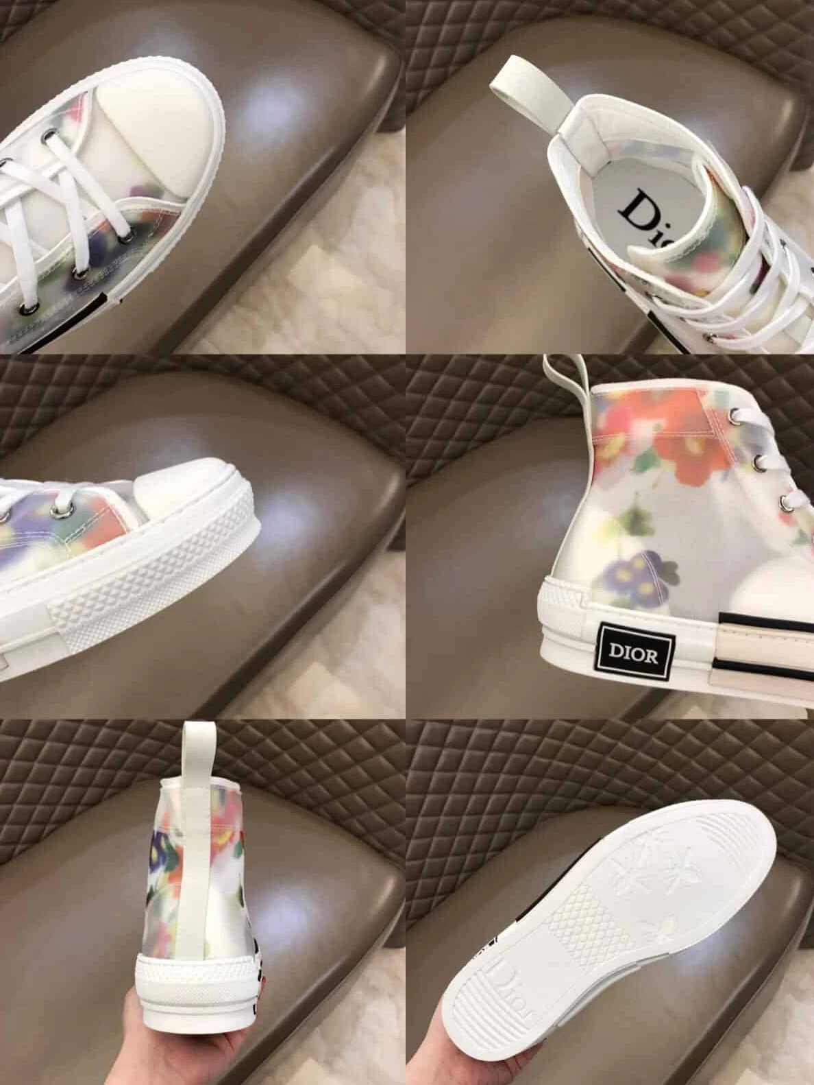 DIOR FLOWERS TECHNICAL CANVAS “B23” HIGH-TOP SNEAKER – CD12 Popular 7526