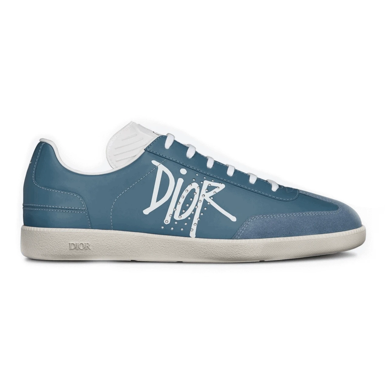 DailyWear 8812 DIOR B01 SNEAKER BLUE SMOOTH CALFSKIN AND SUEDE WITH DIOR AND SHAWN SIGNATURE – CD57