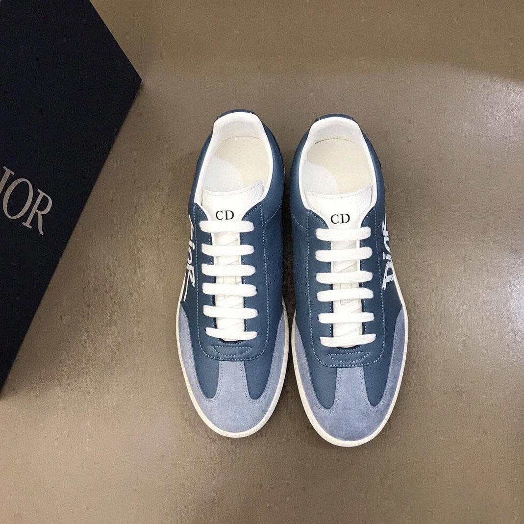DailyWear 8812 DIOR B01 SNEAKER BLUE SMOOTH CALFSKIN AND SUEDE WITH DIOR AND SHAWN SIGNATURE – CD57