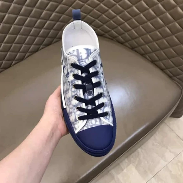 Fashionable 3796 DIOR B23 LOW-TOP SNEAKER IN BLUE DIOR OBLIQUE – CD84