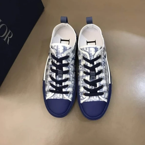 Fashionable 3796 DIOR B23 LOW-TOP SNEAKER IN BLUE DIOR OBLIQUE – CD84