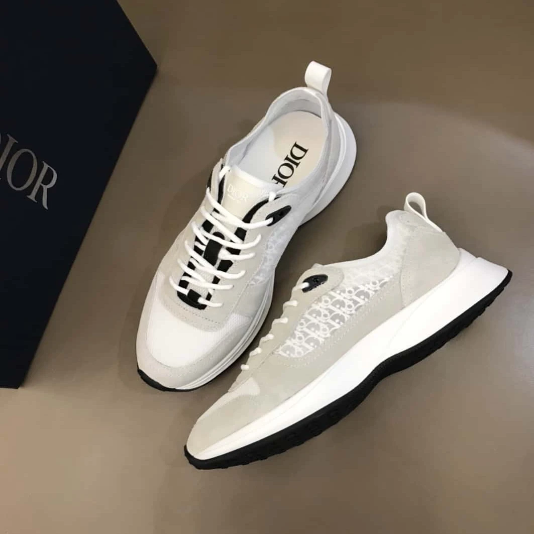 HighQuality 829 DIOR B25 OBLIQUE WHITE SUEDE RUNNER – CD38