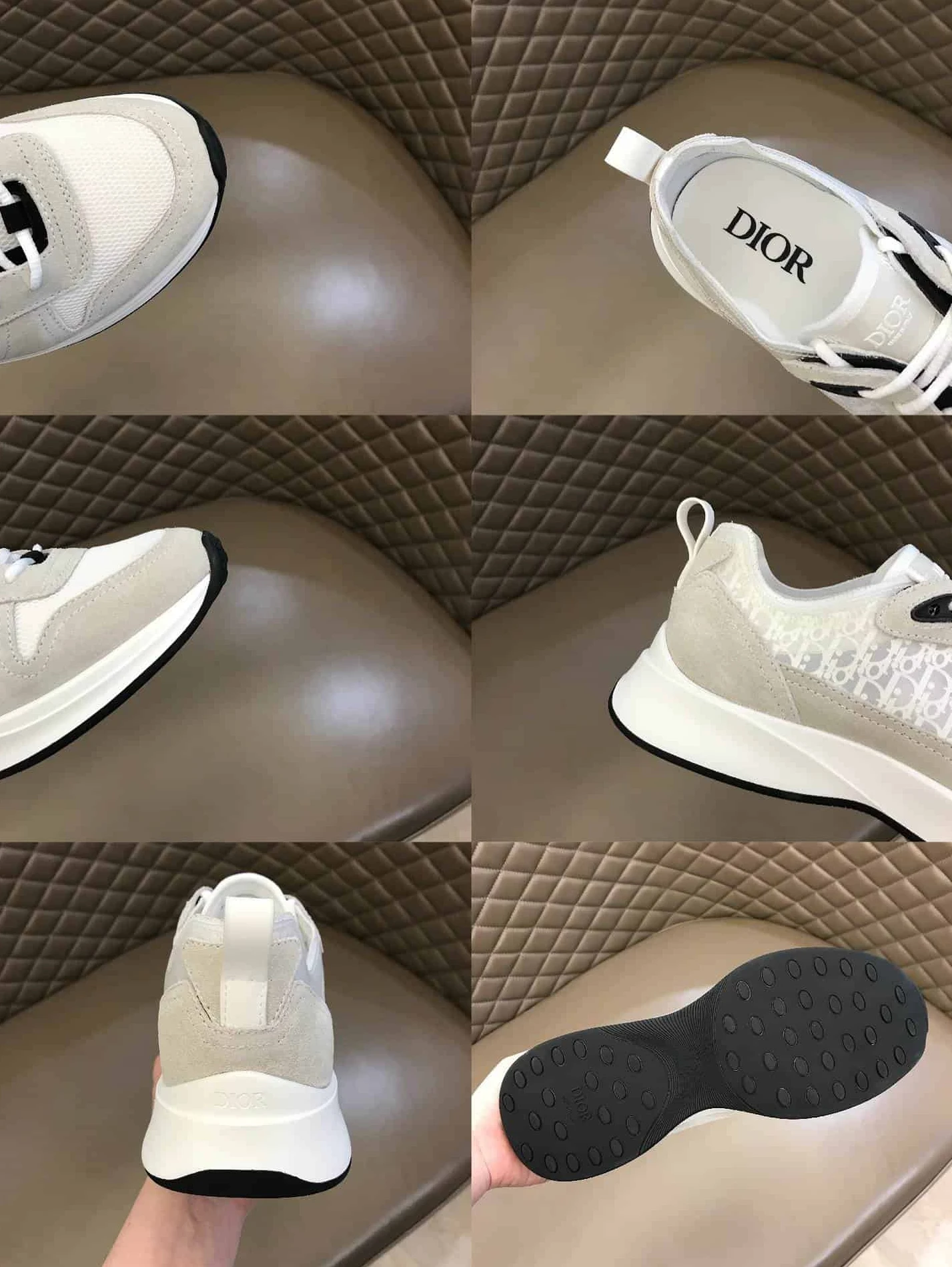 HighQuality 829 DIOR B25 OBLIQUE WHITE SUEDE RUNNER – CD38