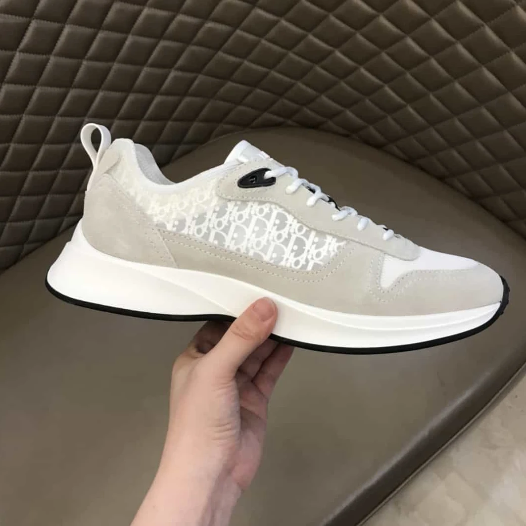 HighQuality 829 DIOR B25 OBLIQUE WHITE SUEDE RUNNER – CD38