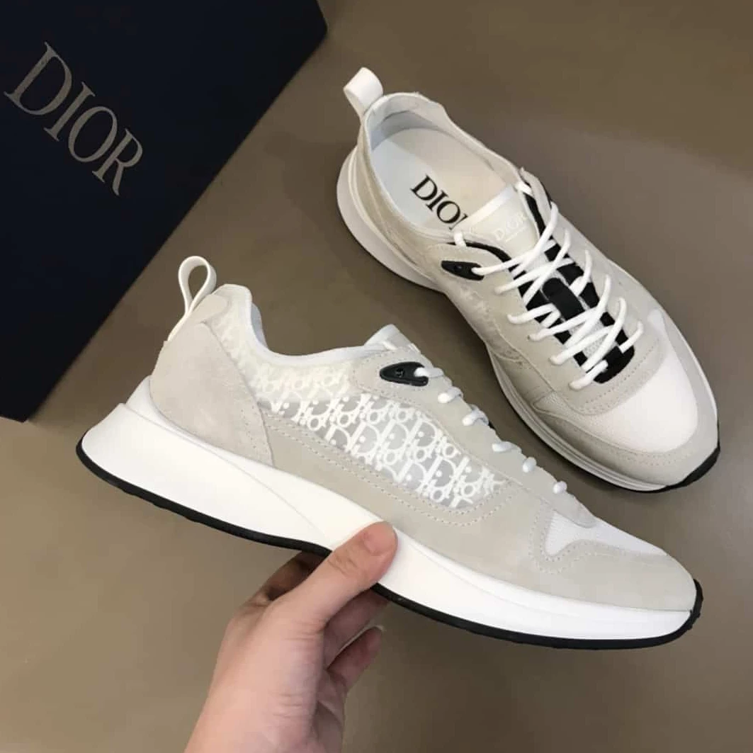 HighQuality 829 DIOR B25 OBLIQUE WHITE SUEDE RUNNER – CD38
