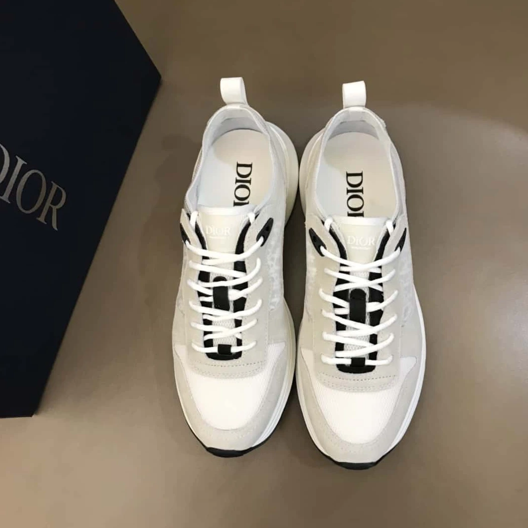 HighQuality 829 DIOR B25 OBLIQUE WHITE SUEDE RUNNER – CD38