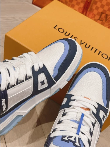 LOUIS VUITTON TRAINER SNEAKERS IN WHITE AND BLUE – LSVT330 SportInspired 7464