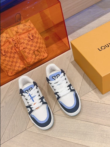 LOUIS VUITTON TRAINER SNEAKERS IN WHITE AND BLUE – LSVT330 SportInspired 7464