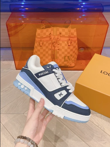 LOUIS VUITTON TRAINER SNEAKERS IN WHITE AND BLUE – LSVT330 SportInspired 7464