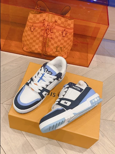 LOUIS VUITTON TRAINER SNEAKERS IN WHITE AND BLUE – LSVT330 SportInspired 7464