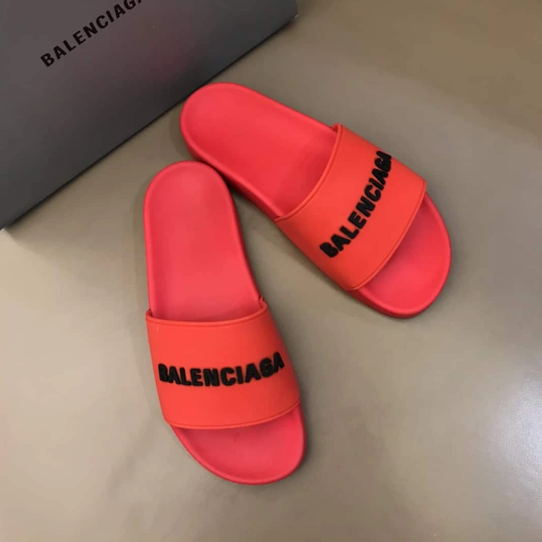 SmartChoice 3104 BALENCIAGA RUBBER LOGO POOL SLIDE SANDALS – BBS4