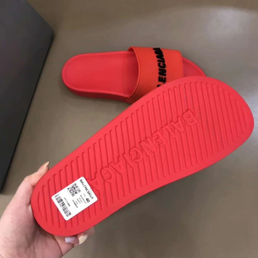 SmartChoice 3104 BALENCIAGA RUBBER LOGO POOL SLIDE SANDALS – BBS4