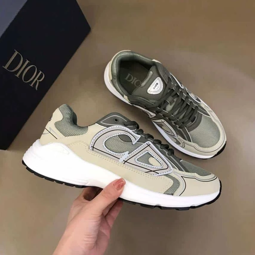 SmartChoice 5789 DIOR B30 SNEAKERS OLIVE MESH AND CREAM TECHNICAL FABRIC – CD86