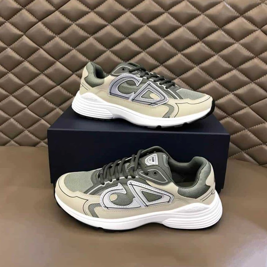 SmartChoice 5789 DIOR B30 SNEAKERS OLIVE MESH AND CREAM TECHNICAL FABRIC – CD86