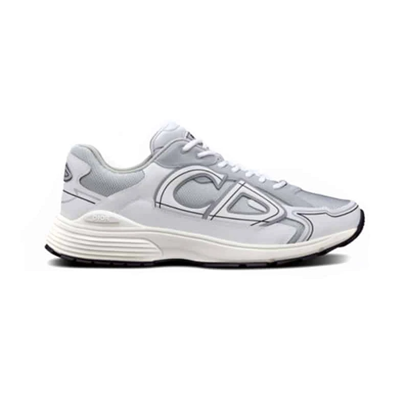 TopPick 4081 DIOR B30 SNEAKERS GRAY MESH AND WHITE TECHNICAL FABRIC – CD85
