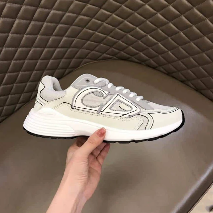 TopPick 4081 DIOR B30 SNEAKERS GRAY MESH AND WHITE TECHNICAL FABRIC – CD85