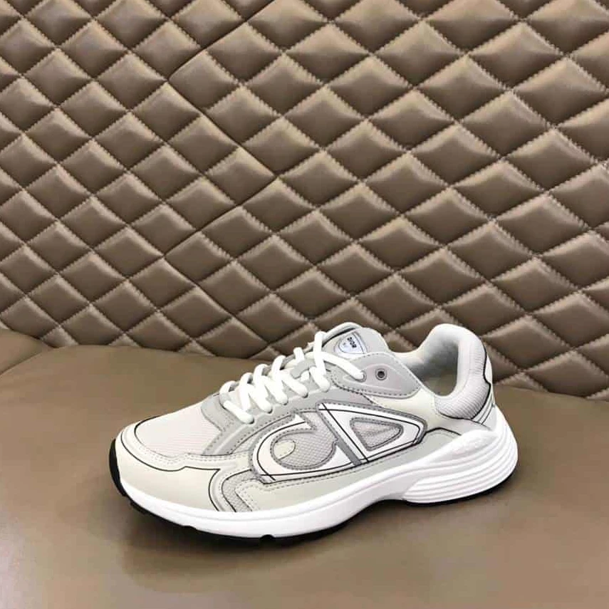 TopPick 4081 DIOR B30 SNEAKERS GRAY MESH AND WHITE TECHNICAL FABRIC – CD85