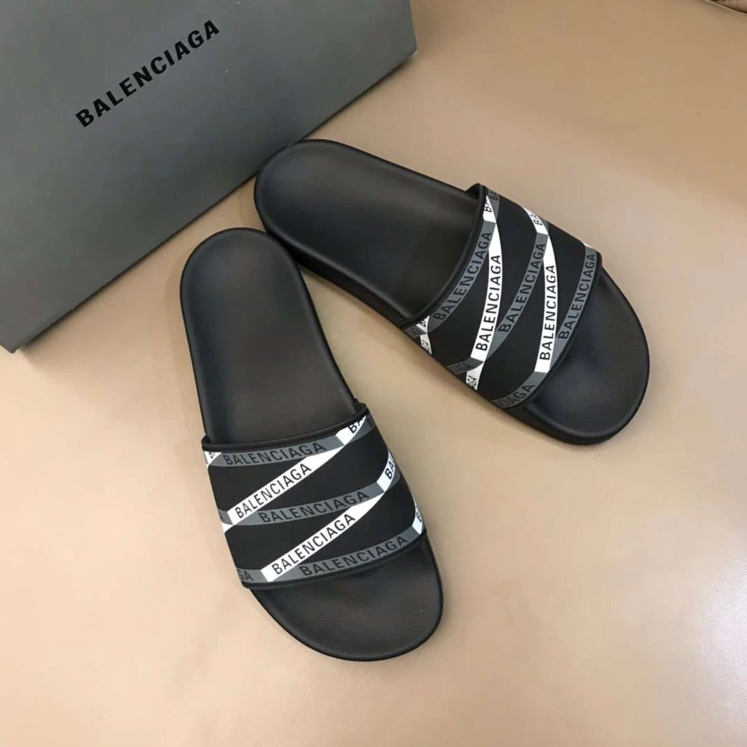 TopPick 8888 BALENCIAGA RUBBER LOGO POOL SLIDE SANDALS – BBS9