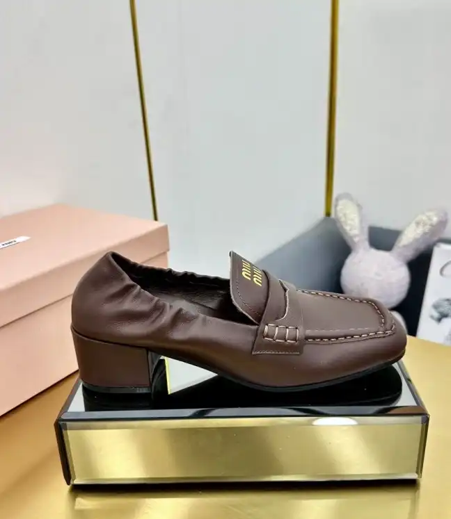 hype Miu Miu Leather Shoes