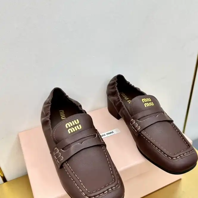 hype Miu Miu Leather Shoes