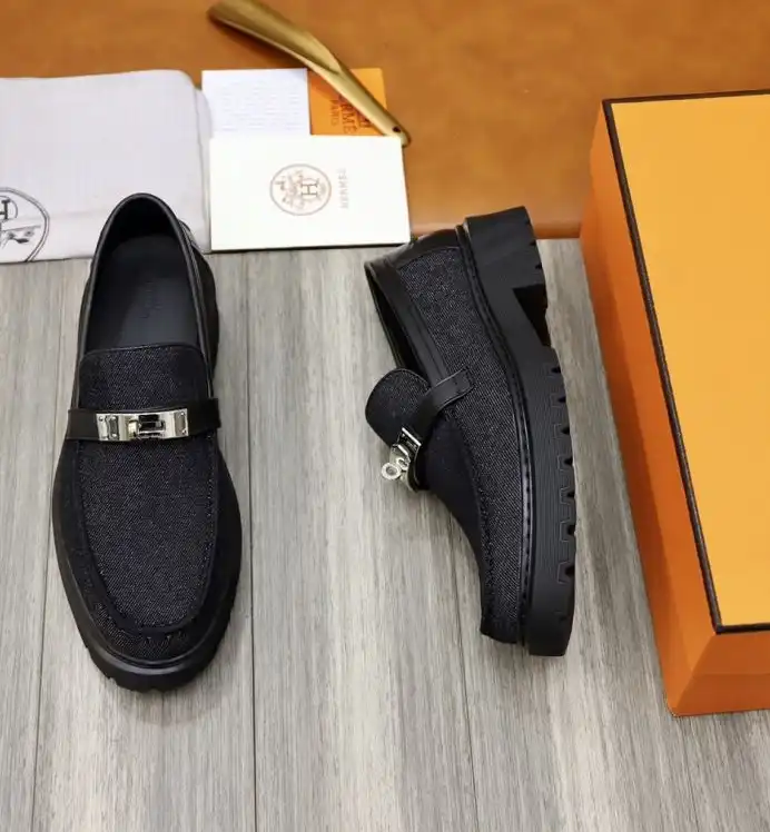 hype Hermes Leather Shoes