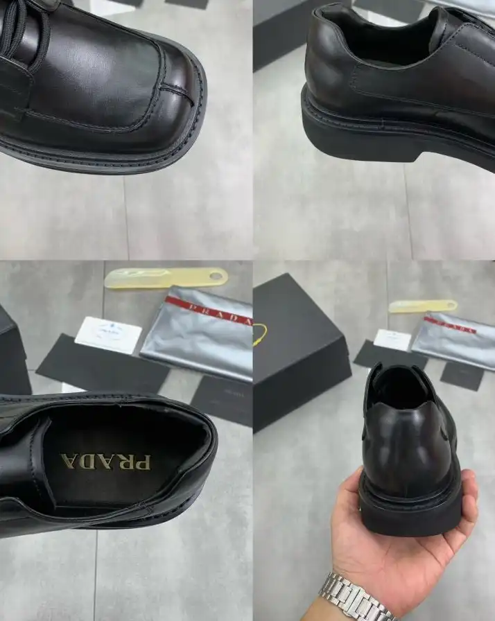 hype Prada Leather Shoes