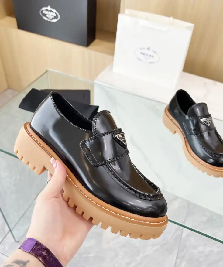 hype Prada Leather Shoes