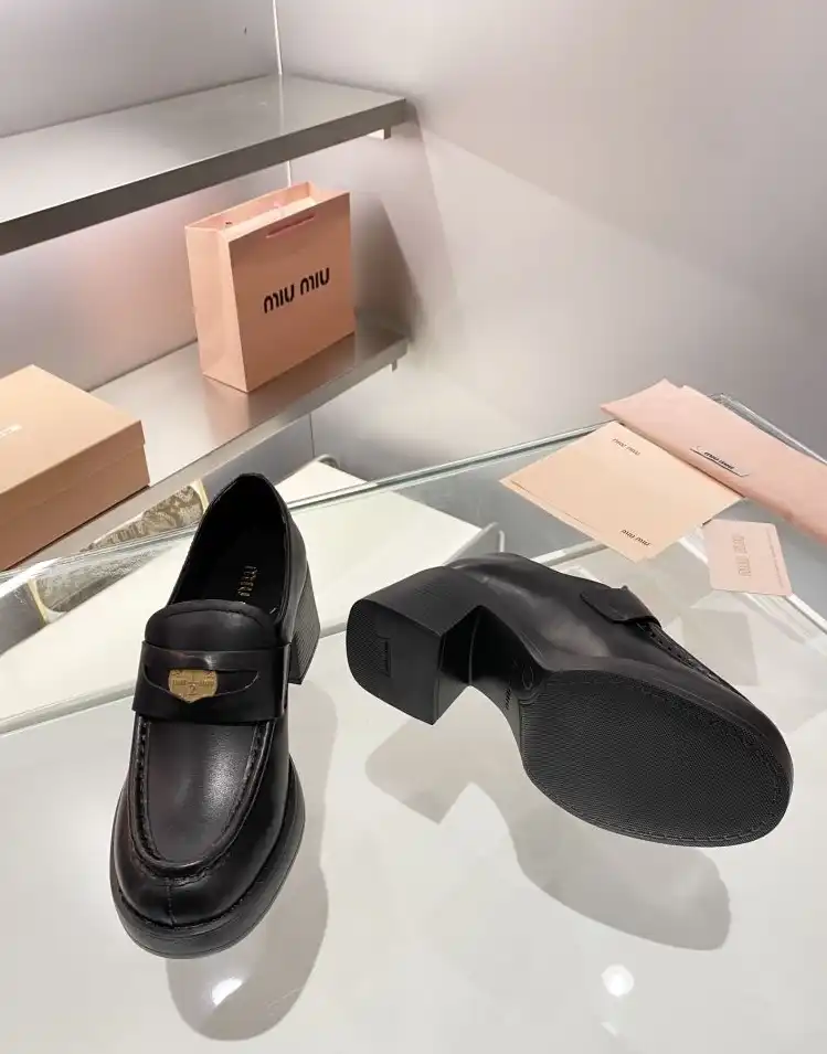 hype Miu Miu Leather Shoes