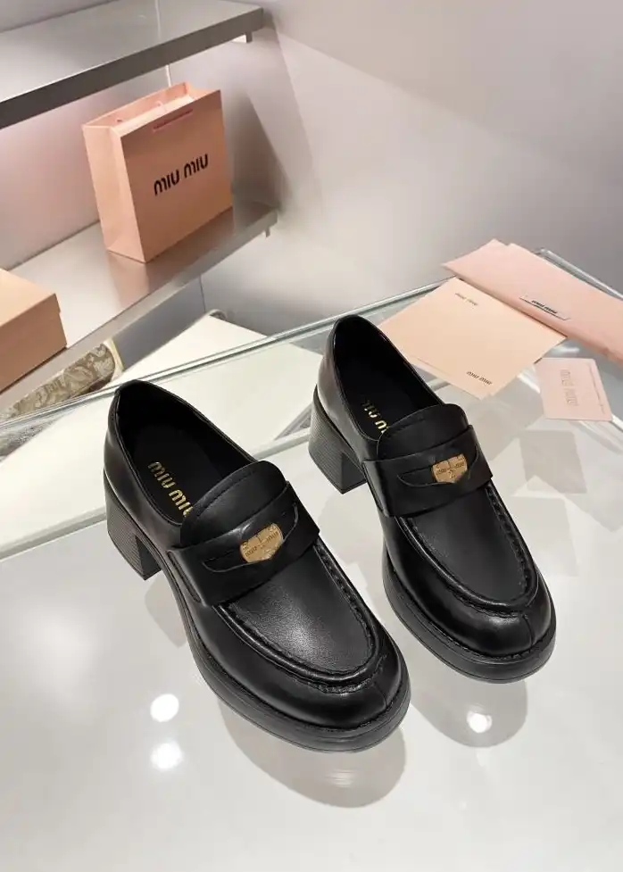 hype Miu Miu Leather Shoes