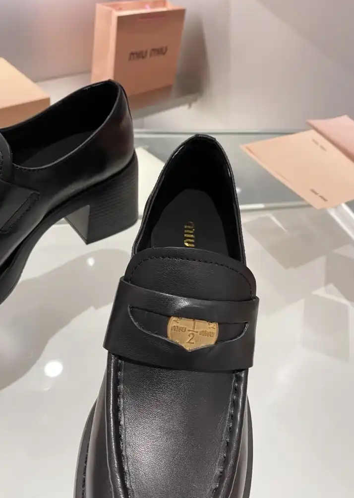 hype Miu Miu Leather Shoes