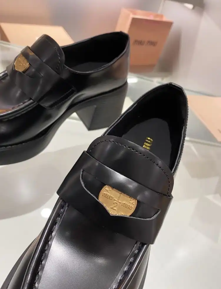 hype Miu Miu Leather Shoes