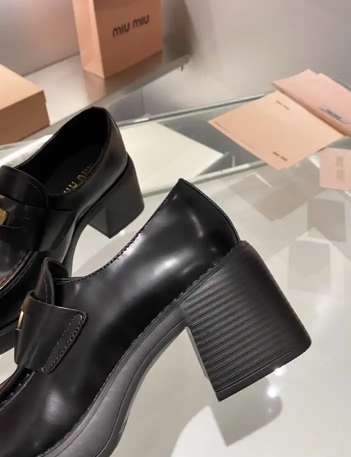 hype Miu Miu Leather Shoes