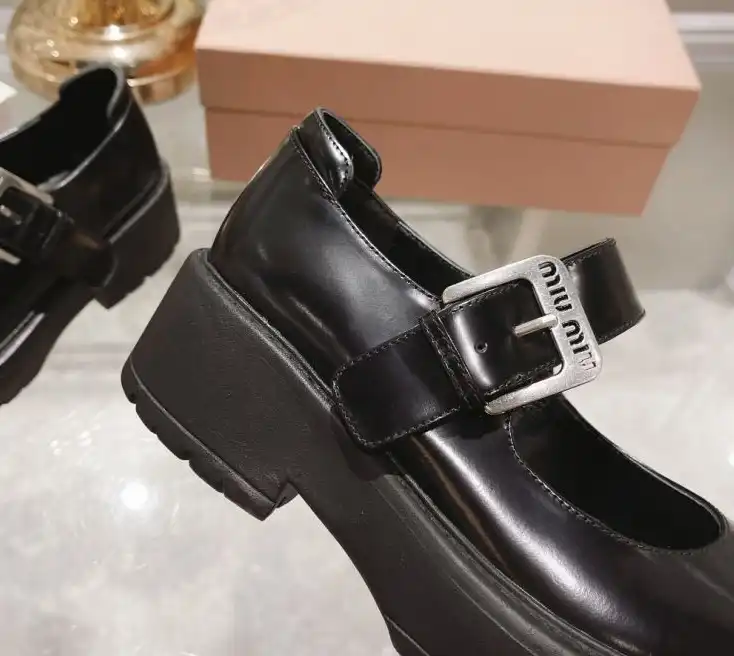 hype Miu Miu Leather Shoes