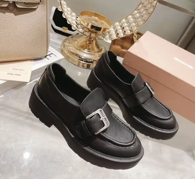 hype Miu Miu Leather Shoes