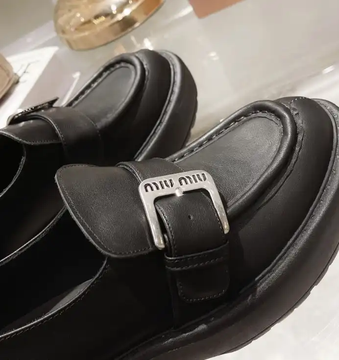 hype Miu Miu Leather Shoes