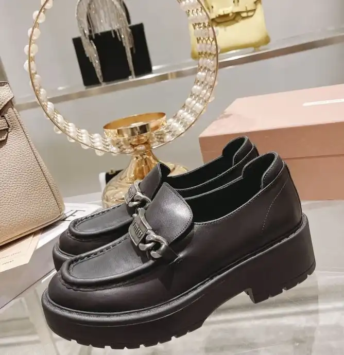 hype Miu Miu Leather Shoes