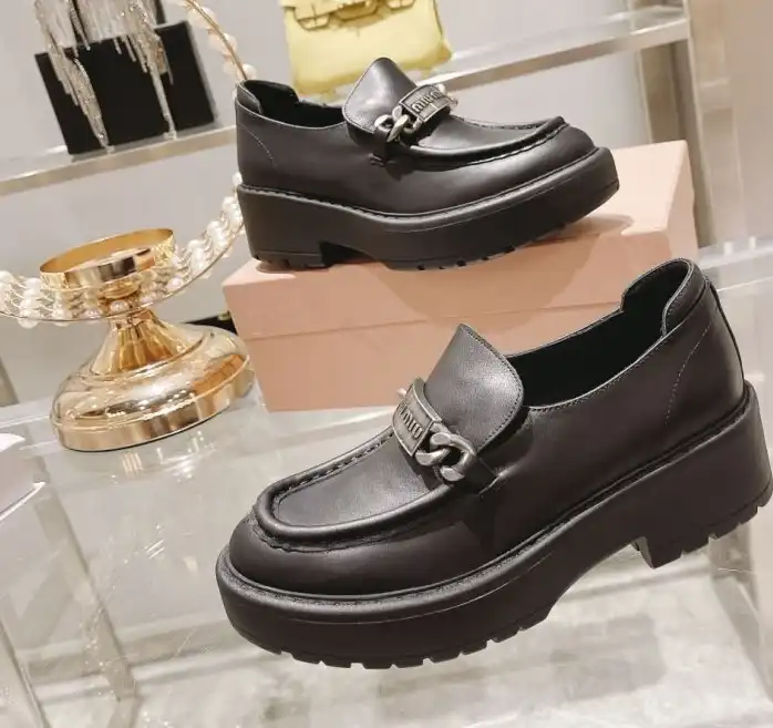 hype Miu Miu Leather Shoes