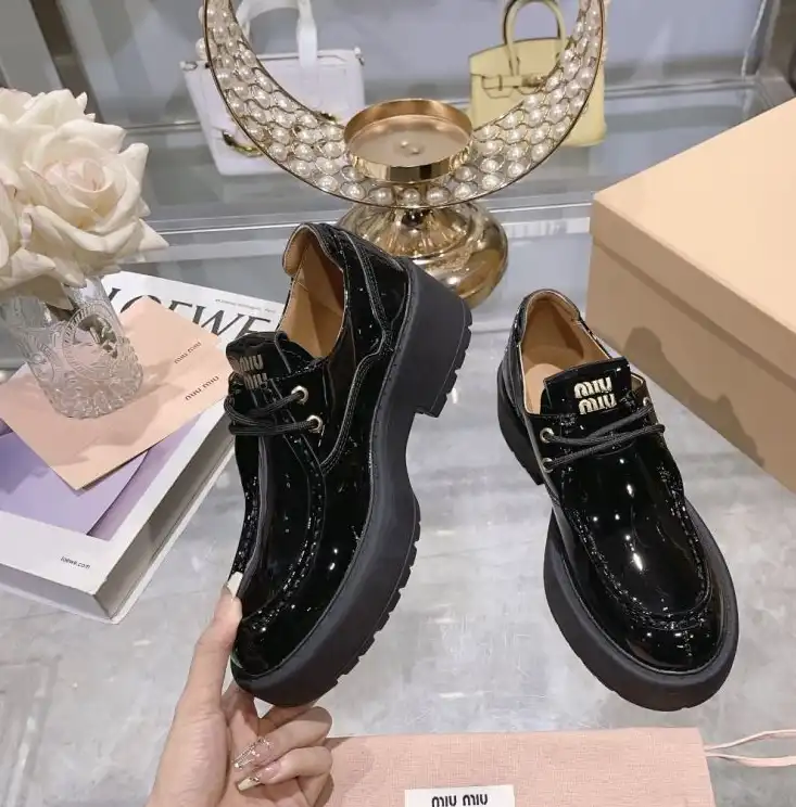 hype Miu Miu Leather Shoes