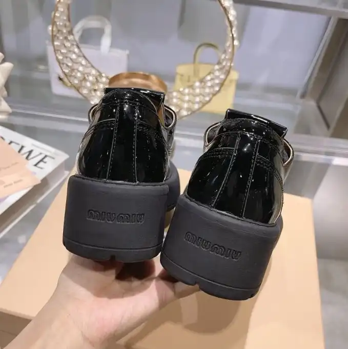 hype Miu Miu Leather Shoes