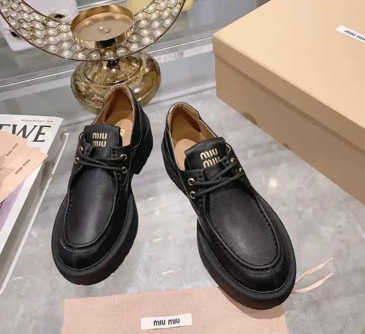 hype Miu Miu Leather Shoes