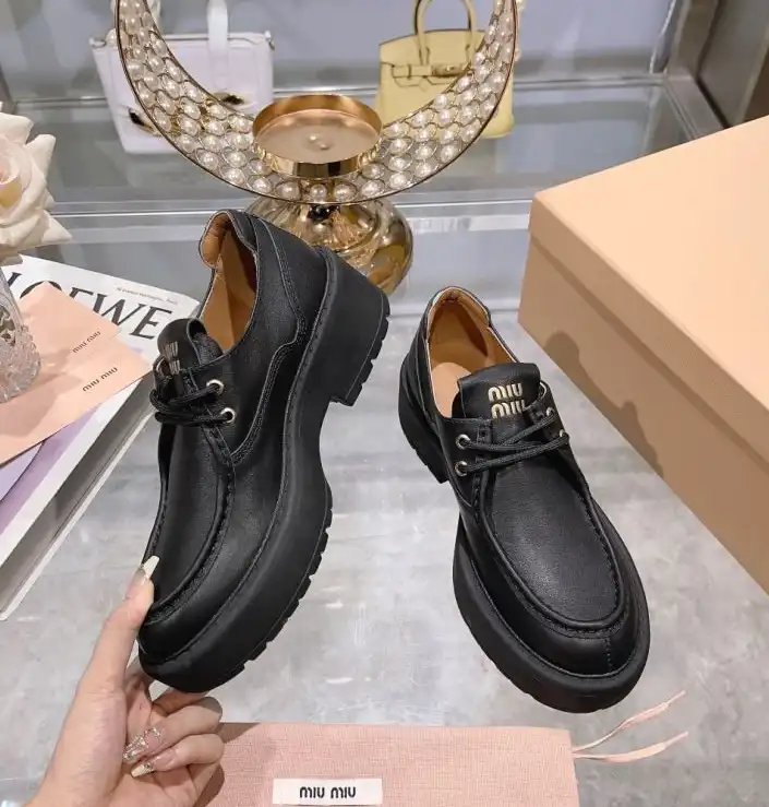 hype Miu Miu Leather Shoes